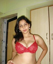 Desi Big-Chested Chicks-Ample Donk in Crimson Hooter-Sling Thong