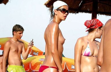 Naked inexperienced beach