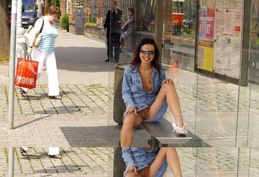 Public cootchie demonstrating, fanny displaying, Flashing off again.