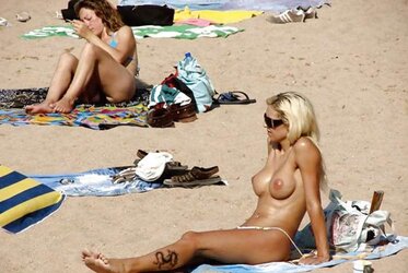 Luxurious Knockers Caught on Beach two by Voyeur TROC
