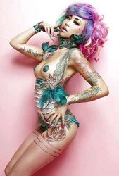 Tatooed damsel -nude honey and teenager three . by tutute43.