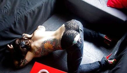 Tatooed damsel -nude honey and teenager three . by tutute43.