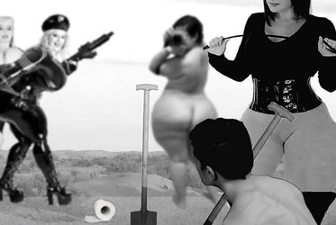 Female Dom strapon cuckold sissy ultra fetish abasement art