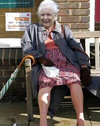 Grandma upskirt