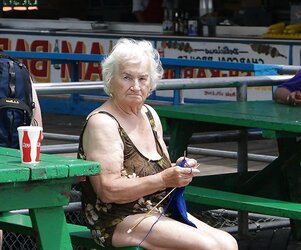 Grandma upskirt