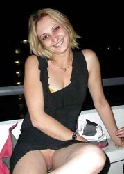 Upskirt and public snatch showing.