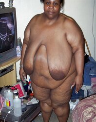 Large saggy mature dark-hued
