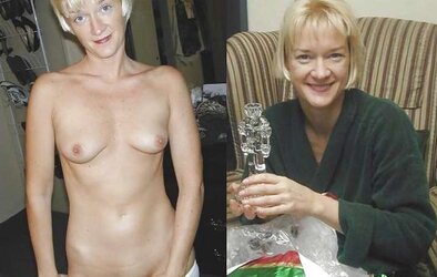 Clothed and Stripped Wives Mingle
