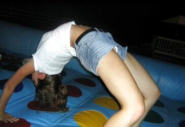 Playing Twister, Upskirt, Bare and Downblouse