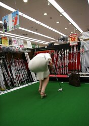 Asian in taut trousers, stockings and pantys (vpl etc)