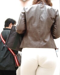 Asian in taut trousers, stockings and pantys (vpl etc)