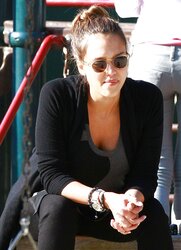 Jessica Alba candids out at a park in Los Angeles