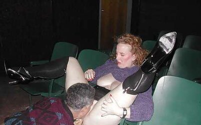 Damsels boning strangers in adult theater
