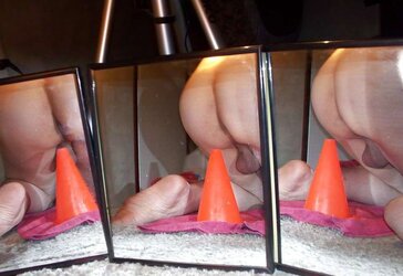 Puny orange traffic cone