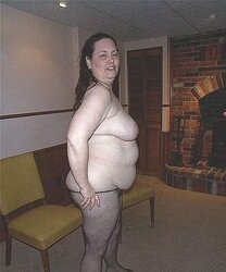 Fur Covered mom posing in fishnet stockings for junior neighbor