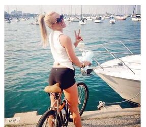 Youthful damsels on bikes