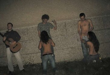 Gang at night up to some antics