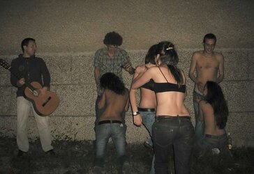 Gang at night up to some antics