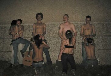 Gang at night up to some antics
