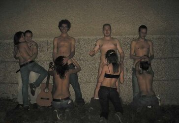 Gang at night up to some antics