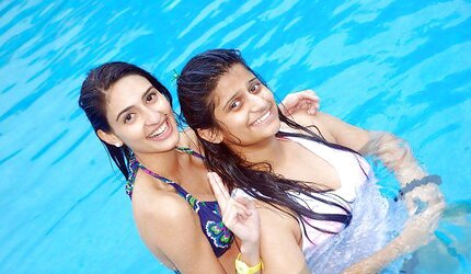 Indian Damsels at Pool Soiree