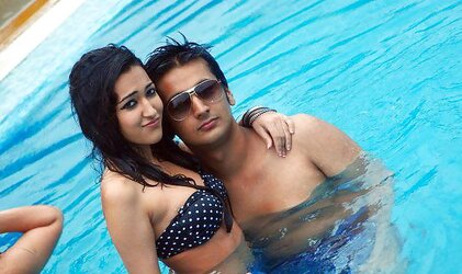 Indian Damsels at Pool Soiree