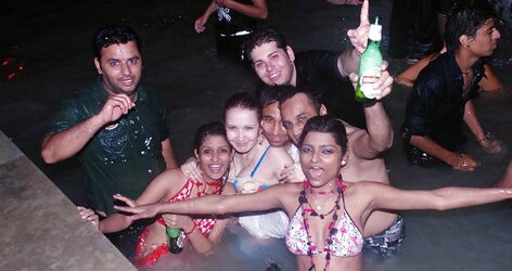 Indian Damsels at Pool Soiree