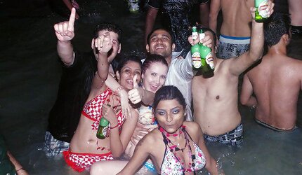 Indian Damsels at Pool Soiree