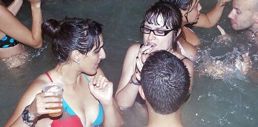 Indian Damsels at Pool Soiree