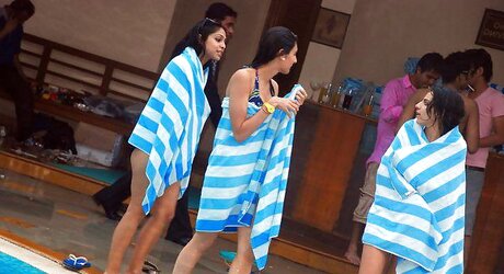 Indian Damsels at Pool Soiree