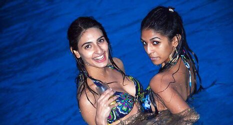 Indian Damsels at Pool Soiree