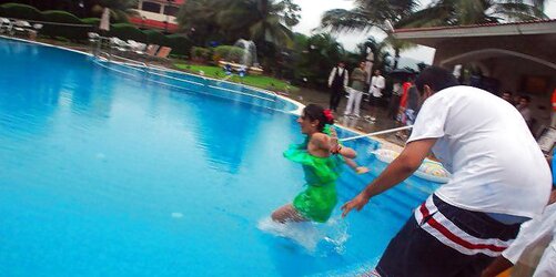 Indian Damsels at Pool Soiree