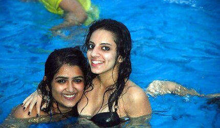 Indian Damsels at Pool Soiree