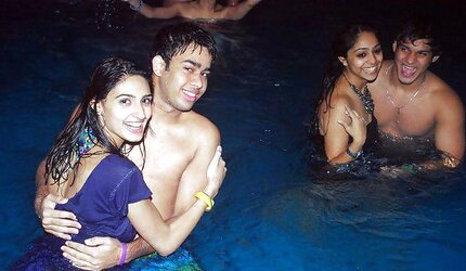Indian Damsels at Pool Soiree