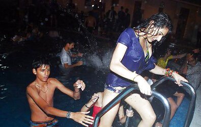 Indian Damsels at Pool Soiree
