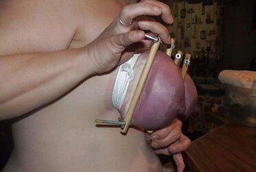 Insane bitch with her knockers roped