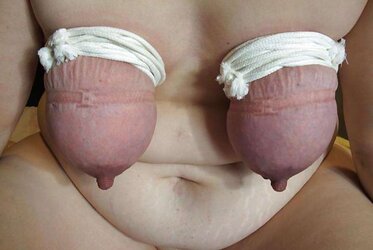 Insane bitch with her knockers roped
