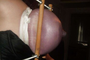 Insane bitch with her knockers roped