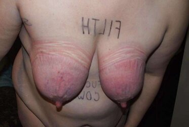 Insane bitch with her knockers roped