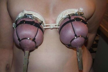 Insane bitch with her knockers roped