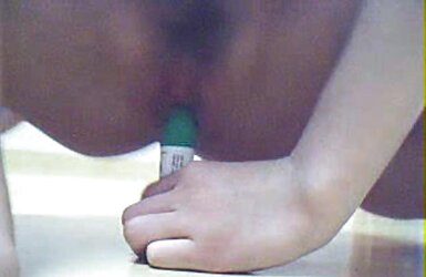 Korean dame stroking at home