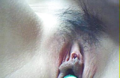 Korean dame stroking at home