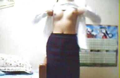 Korean dame stroking at home