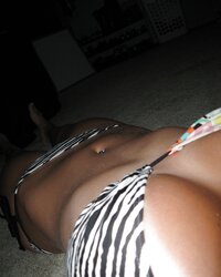Teenager black-haired hefty knockers awesome assets