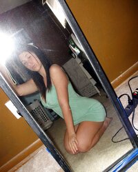 Teenager black-haired hefty knockers awesome assets