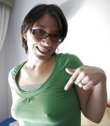 Erected puffies through half-shirt (three)