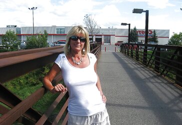 Erected puffies through half-shirt (three)