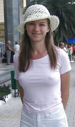 Erected puffies through half-shirt (three)