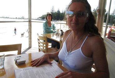 Erected puffies through half-shirt (three)