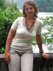 Erected puffies through half-shirt (three)